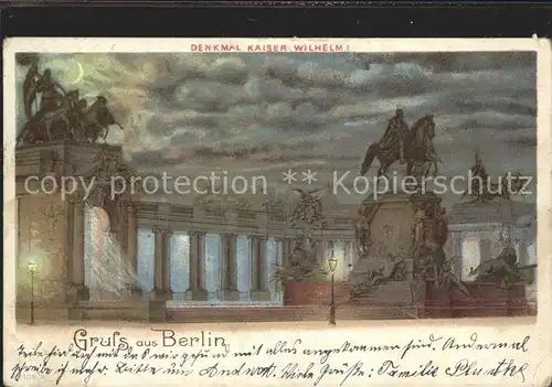 Berlin Denkmal Kaiser Wilhelm Kat. Berlin