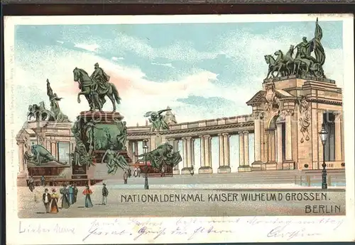 Berlin Nationaldenkmal Kaiser Wilhelm dem Grossen Kat. Berlin