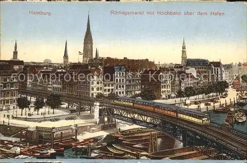 Hamburg Roedingsmarkt Hochbahn Hafen Kat. Hamburg