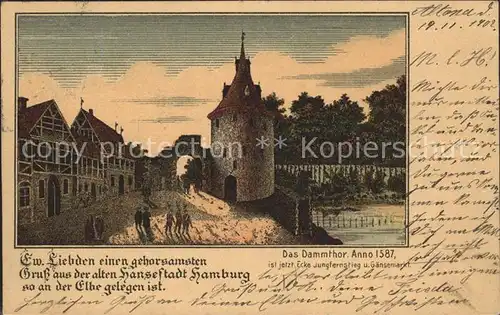 Hamburg Das Dammthor anno 1587 Kat. Hamburg
