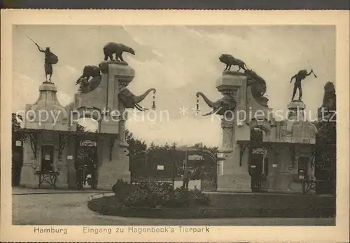 Hamburg Eingang zu Hagenbeck s Tierpark Kat. Hamburg