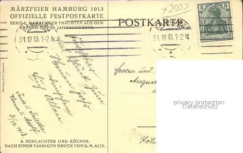 Hamburg Maerzfeier Hamburg 1913 Kat. Hamburg