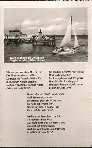 Cuxhaven Nordseebad Segler an der Alten Liebe Vers Kat. Cuxhaven
