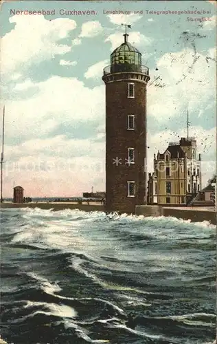 Cuxhaven Nordseebad Leuchtturm Telegraphengebaeude Kat. Cuxhaven