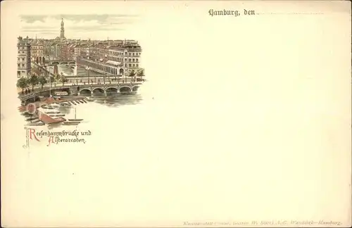 Hamburg Reesendammbruecke Alsterarkaden Kat. Hamburg