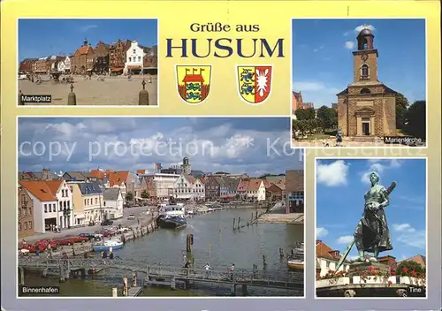 Husum Nordfriesland Marktplatz Binnenhafen Tine Marienkirche / Husum /Nordfriesland LKR