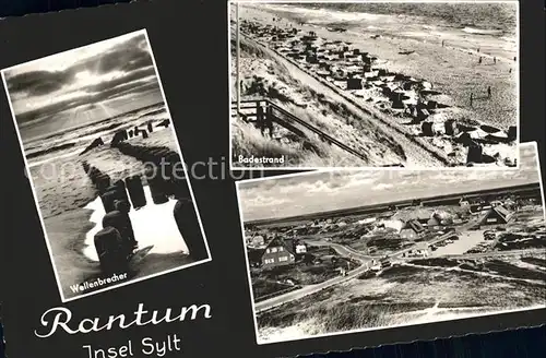 Rantum Sylt Badestrand Fliegeraufnahme Wellenbrecher Kat. Rantum (Sylt)