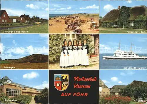Utersum MS Nordfriesland Friesenhaus Bork Sanatorium Kurgarten Kat. Utersum