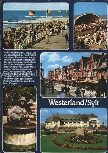 Westerland Sylt Strand Brunnen Kat. Westerland