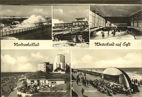 Westerland Sylt Kurkonzert Sturmflut Promenade Milchbar Kat. Westerland