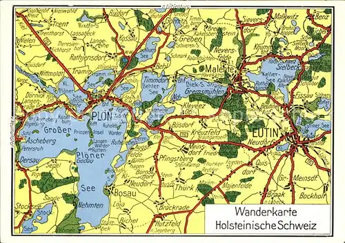 Ploen See Wanderkarte Holsteinische Schweiz Kat. Ploen