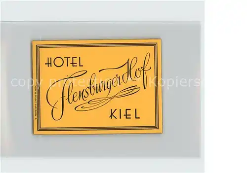 Kiel Hotel Flensburger Hof Kat. Kiel