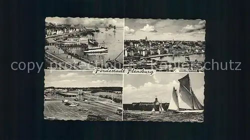 Flensburg Foerdebruecke Panorama Grenze Segelpartie Kat. Flensburg