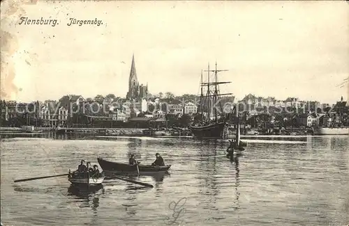 Flensburg Juergensby Bootspartie Dreimaster Kat. Flensburg