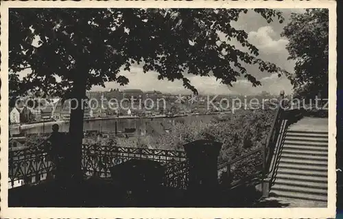 Flensburg Blick von der St Juergentreppe Kat. Flensburg