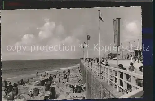 Westerland Sylt Promenade mit Strand Kat. Westerland