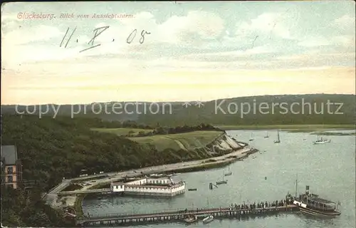 Gluecksburg Ostseebad Blick vom Aussichtsturm Kat. Gluecksburg (Ostsee)