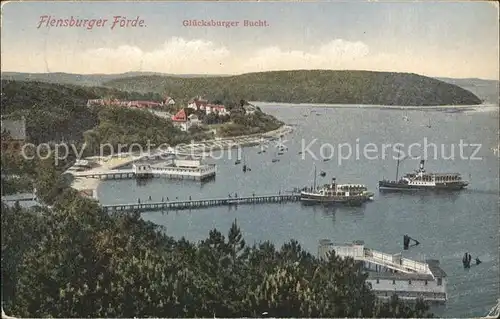 Gluecksburg Ostseebad mit Flensburger Foerde Kat. Gluecksburg (Ostsee)