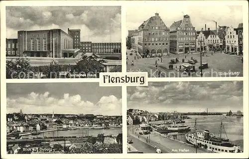Flensburg Suedermarkt Hafen Duburg Deutsches Haus Kat. Flensburg