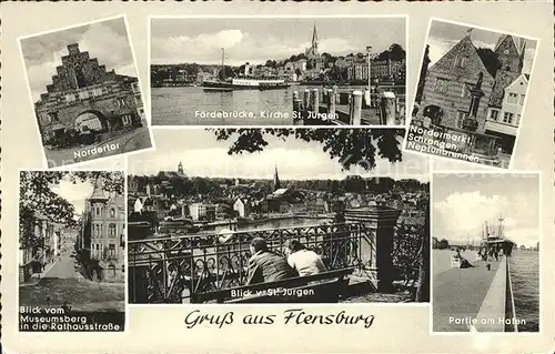 Flensburg Nordertot Foerdebruecke Museumsberg Hafen Kat. Flensburg