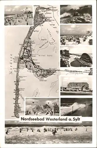 Westerland Sylt Ansichten und Karte Kat. Westerland