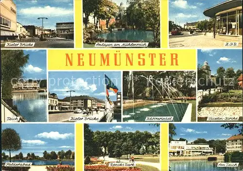 Neumuenster Schleswig Holstein Muehlenteich Kieler Bruecke Klosterinsel Kat. Neumuenster