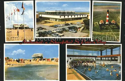 St Peter Ording Strand Leuchtturm Schwimmhalle Kat. Sankt Peter Ording