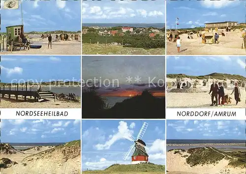 Norddorf Amrum Strand Windmuehle Duenen Kat. Norddorf