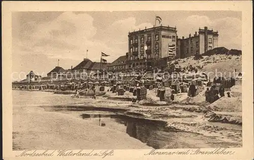 Westerland Sylt Miramar mit Strandleben Kat. Westerland