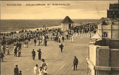 Westerland Sylt Strandpromenade mit Musikpavillon Kat. Westerland