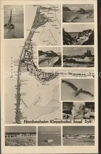 Sylt Landkarte und Nordseeeheim Klappholtal Kat. Sylt Ost