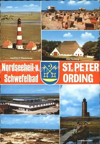 St Peter Ording Leuchtturm Westerhever Haubarg Leuchtturm Boehl Kat. Sankt Peter Ording