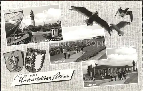 Buesum Nordseebad Leuchtturm Liegehalle Korbstrand  Kat. Buesum