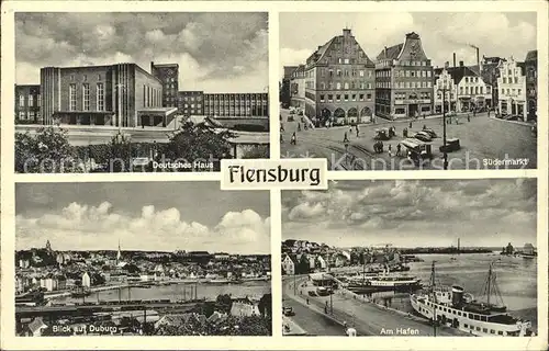 Flensburg Deutsches Haus Suedermarkt Hafen Kat. Flensburg