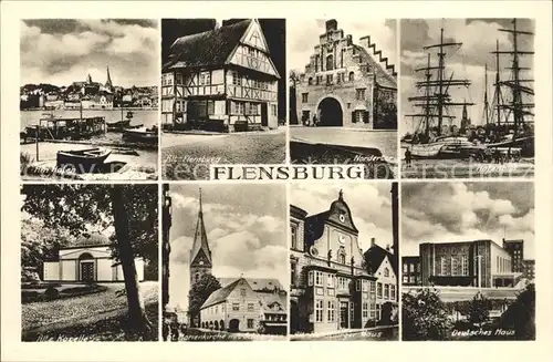 Flensburg Deutsches Haus Alt Flensburger Haus St. Marienkirche Kat. Flensburg