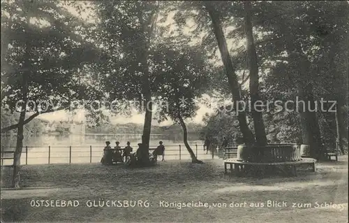 Gluecksburg Ostseebad Koenigseiche Blick zum Schloss Kat. Gluecksburg (Ostsee)