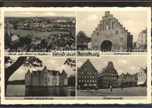 Flensburg Hafen Suedermarkt Nordertor Schloss Gluecksburg Kat. Flensburg