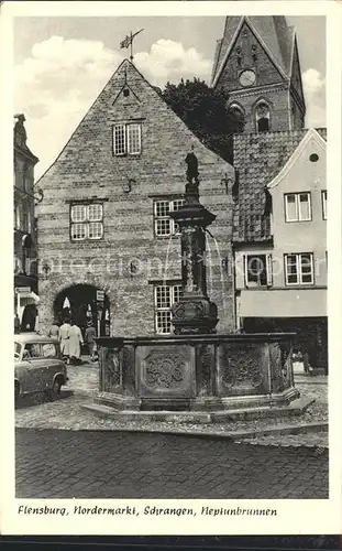 Flensburg Nordermarkt Schrangen Neptunbrunnen Kat. Flensburg