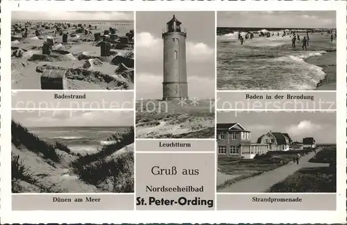 St Peter Ording Leuchtturm Badestrand Strandpromenade Kat. Sankt Peter Ording