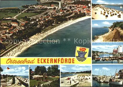 Eckernfoerde Strand Hafen Fliegeraufnahme Kat. Eckernfoerde
