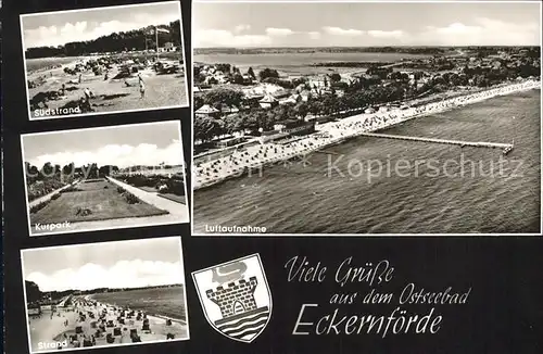 Eckernfoerde Suedstrand Kurpark Fliegeraufnahme Kat. Eckernfoerde