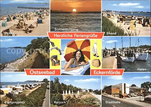 Eckernfoerde Sonnenaufgang Strand Campingplatz Kat. Eckernfoerde