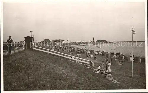 Buesum Nordseebad Strand mit Lesehalle und Warmbad Kat. Buesum