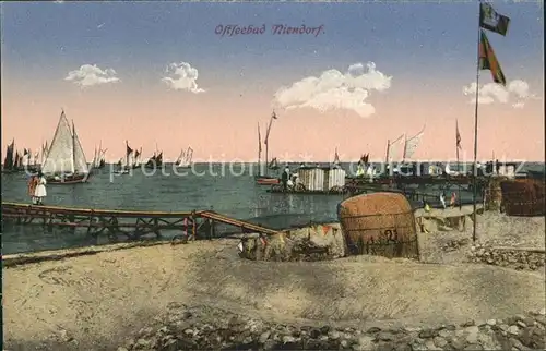 Niendorf Ostseebad Strand Segelboote Kat. Timmendorfer Strand