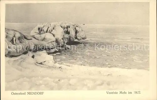 Niendorf Ostseebad vereiste Mole im 1922 Kat. Timmendorfer Strand