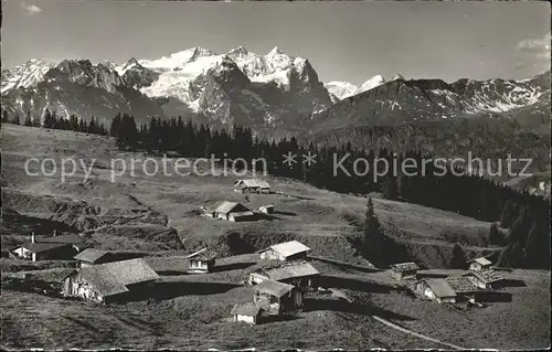 Hasliberg Balisalp mit Wetterhorngruppe Moench und Eiger Kat. Meiringen