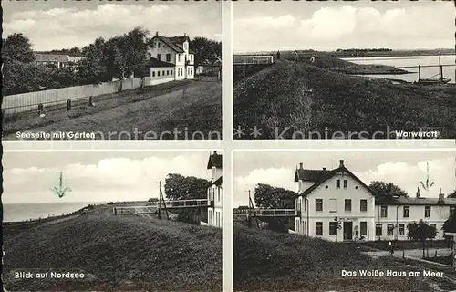 Buesum Nordseebad Seeseite mit Garten Warwerort Nordseeblick Weisses Haus am Meer Kat. Buesum