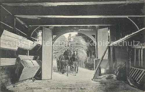 Eckernfoerde Diele eines Bauernhauses in Kosel Heuwagen Kat. Eckernfoerde