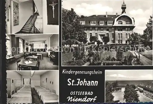 Niendorf Ostseebad Kindergenesungsheim St Johann Musikzimmer Schlafraum Strandpartie Kat. Timmendorfer Strand
