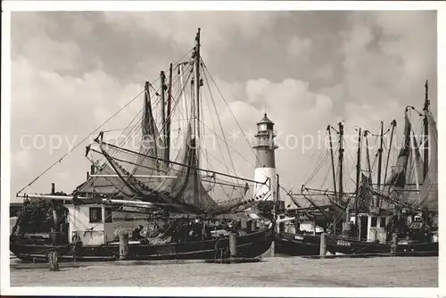 Buesum Nordseebad Hafen Fischerboote Leuchtturm Kat. Buesum